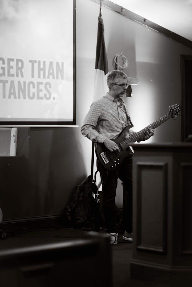 Playing Bass Guitar at Church